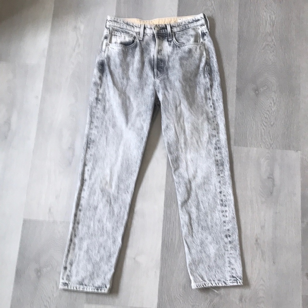 RAG & BONE ACID WASH GRAY JEANS STRAIGHT LEG WOMENS 27